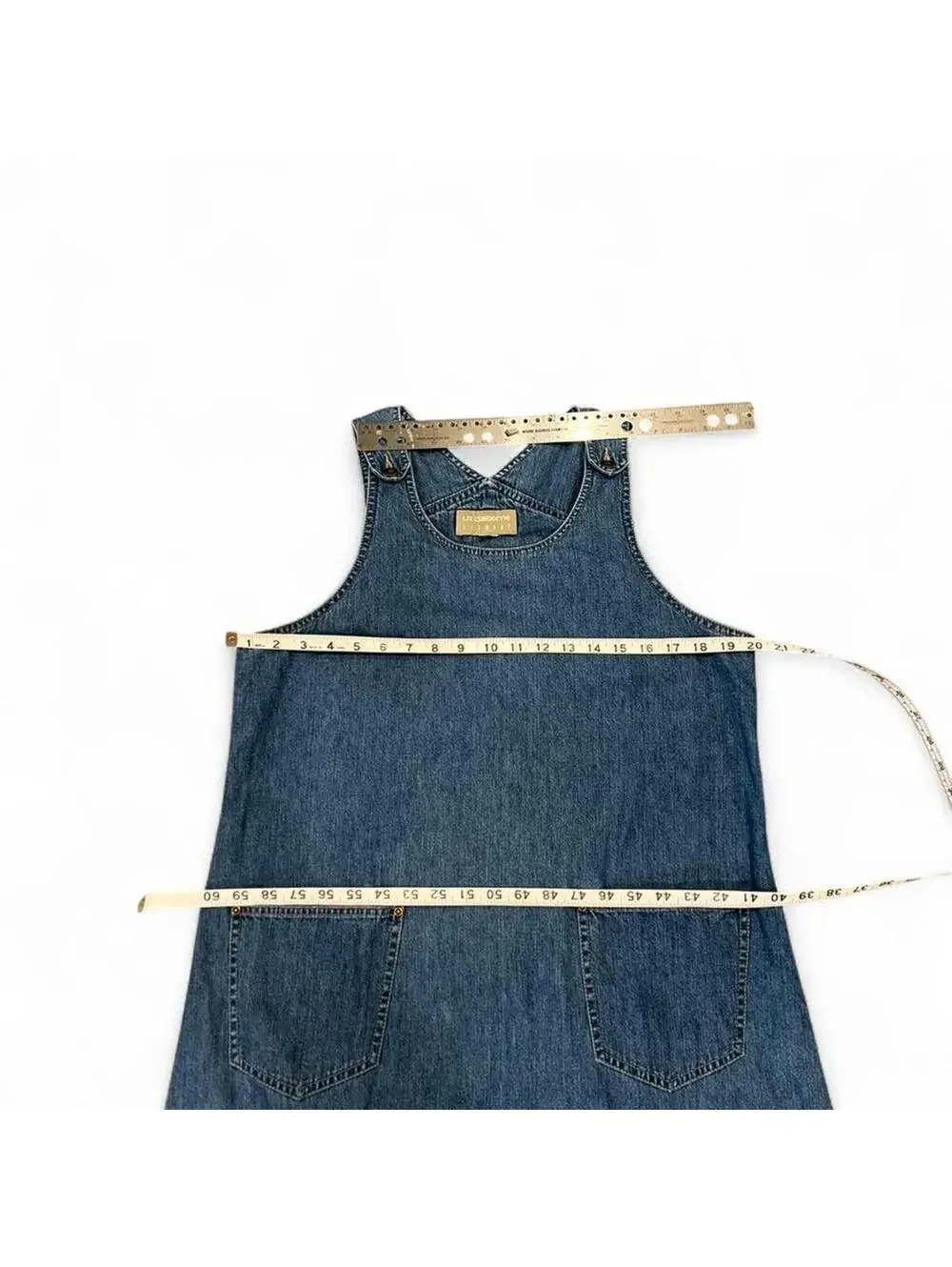 Vintage 90s Denim Jumper Maxi Dress - Picture 4 of 7